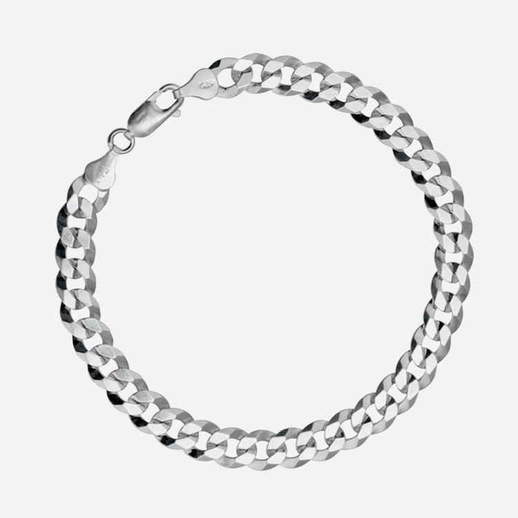 دستبند نقره مردانه مدل کارتیه تخت ایتالیا Roz13