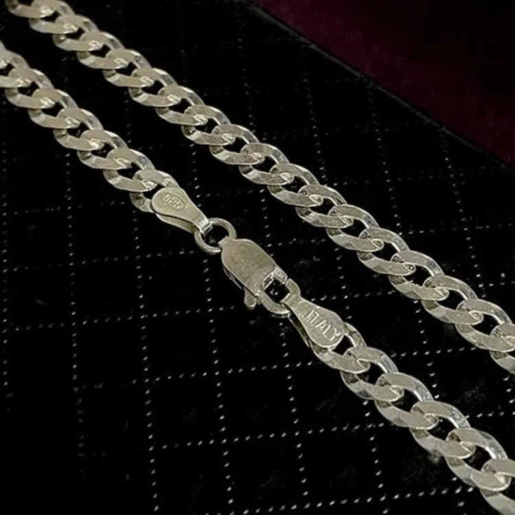 زنجیر نقره مردانه مدل کارتیه تخت ایتالیا roz18