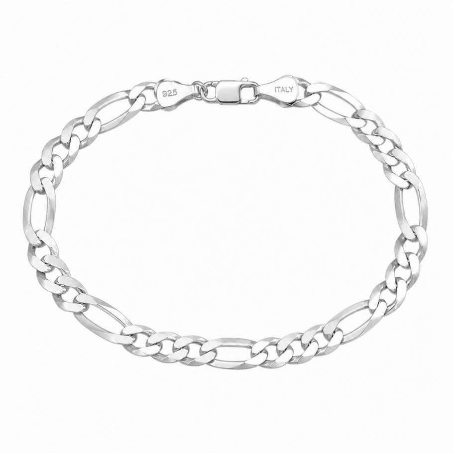 دستبند نقره نقره رزا مدل فیگارو ایتالیا Roz-302