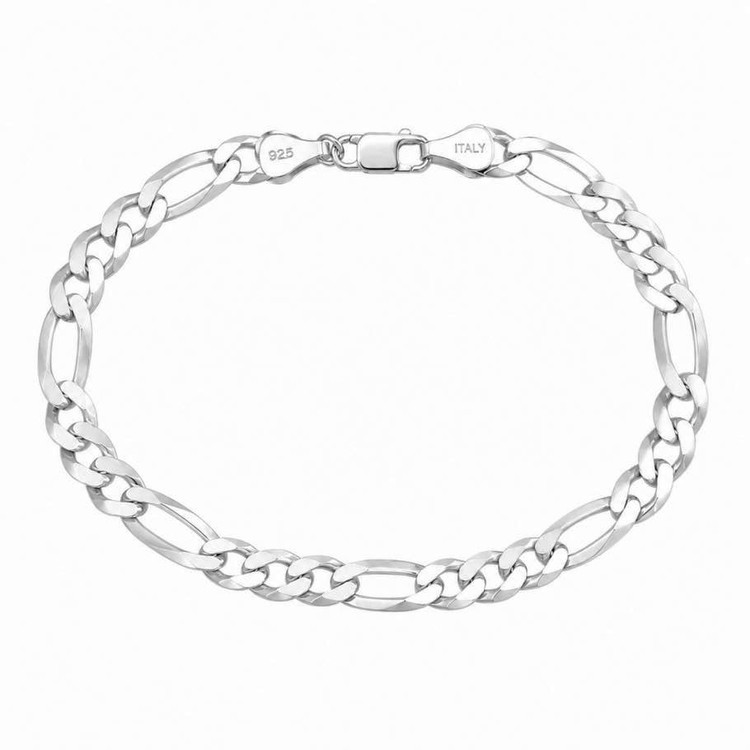 دستبند نقره نقره رزا مدل فیگارو ایتالیا Roz-302